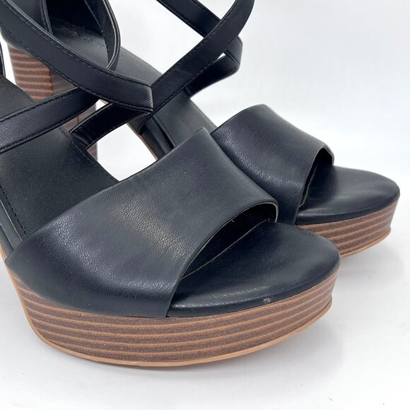 Torrid Black Faux Leather Chunky Heel - Size 8WW - Picture 2 of 12